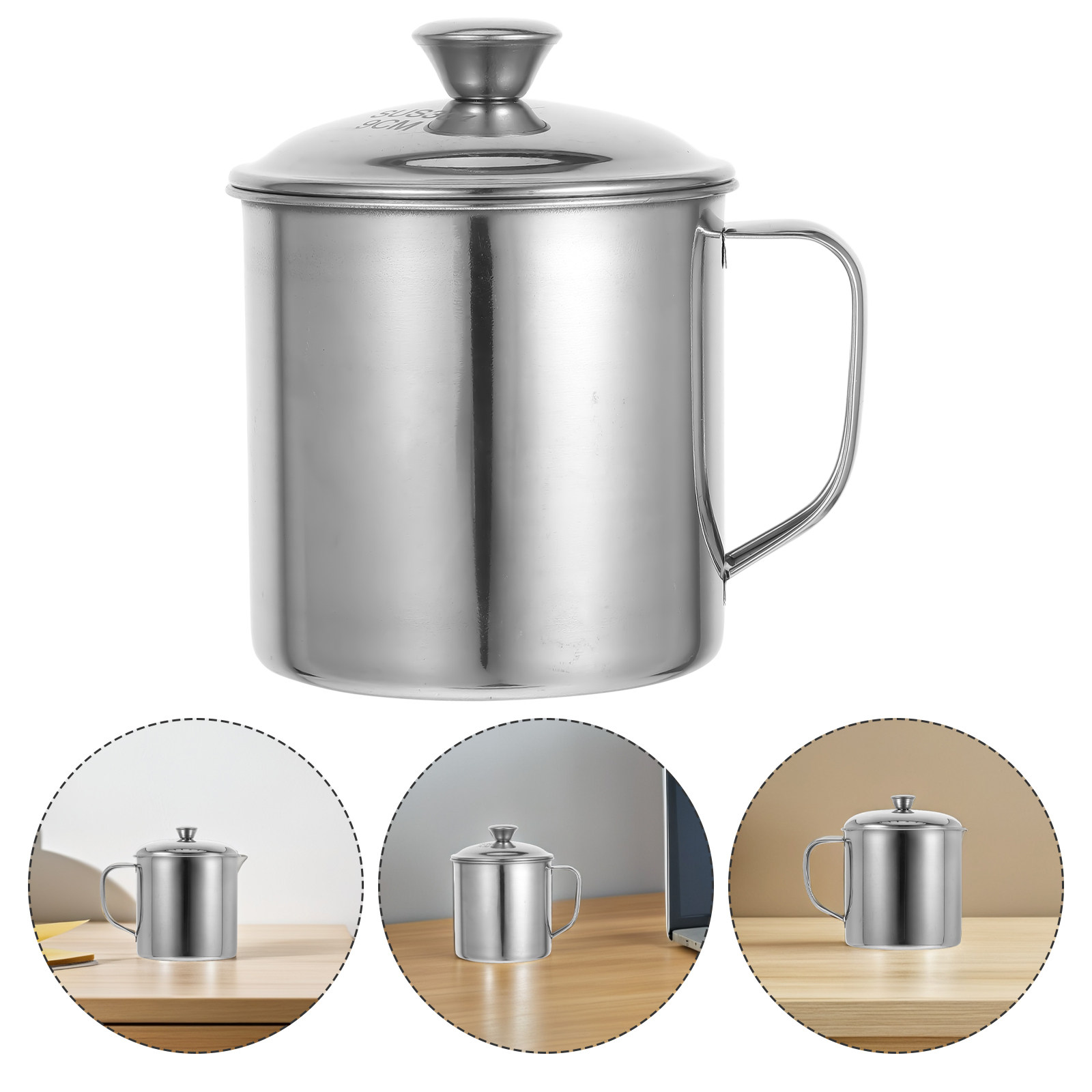 Coffee Tea & Espresso Appliances - Gelas Baja Tahan Karat dengan Tutup,