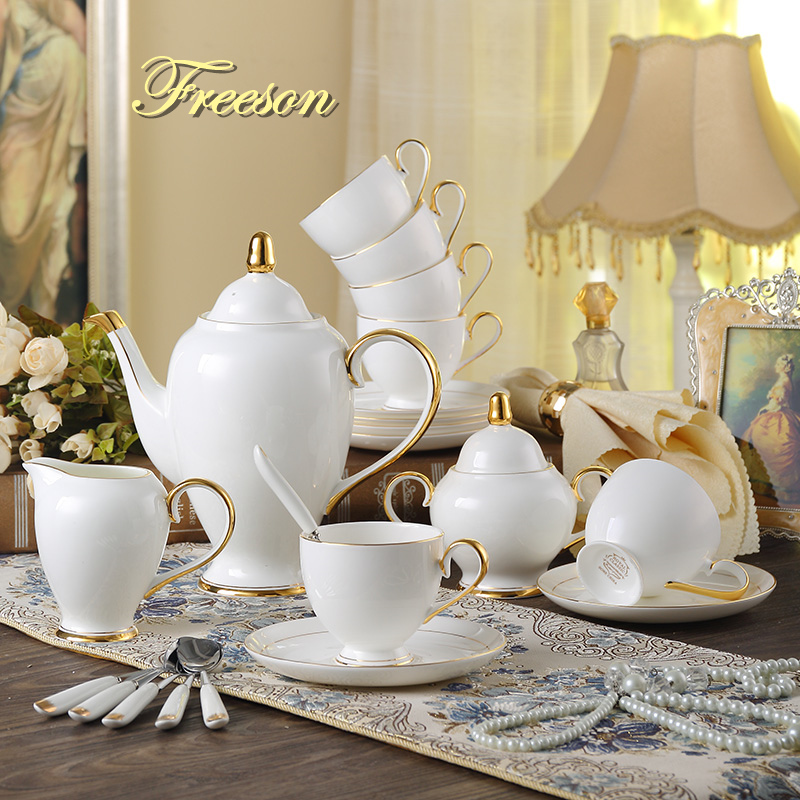 Coffee Tea Sugar - Grace Bone Kopi Set Putih Emas