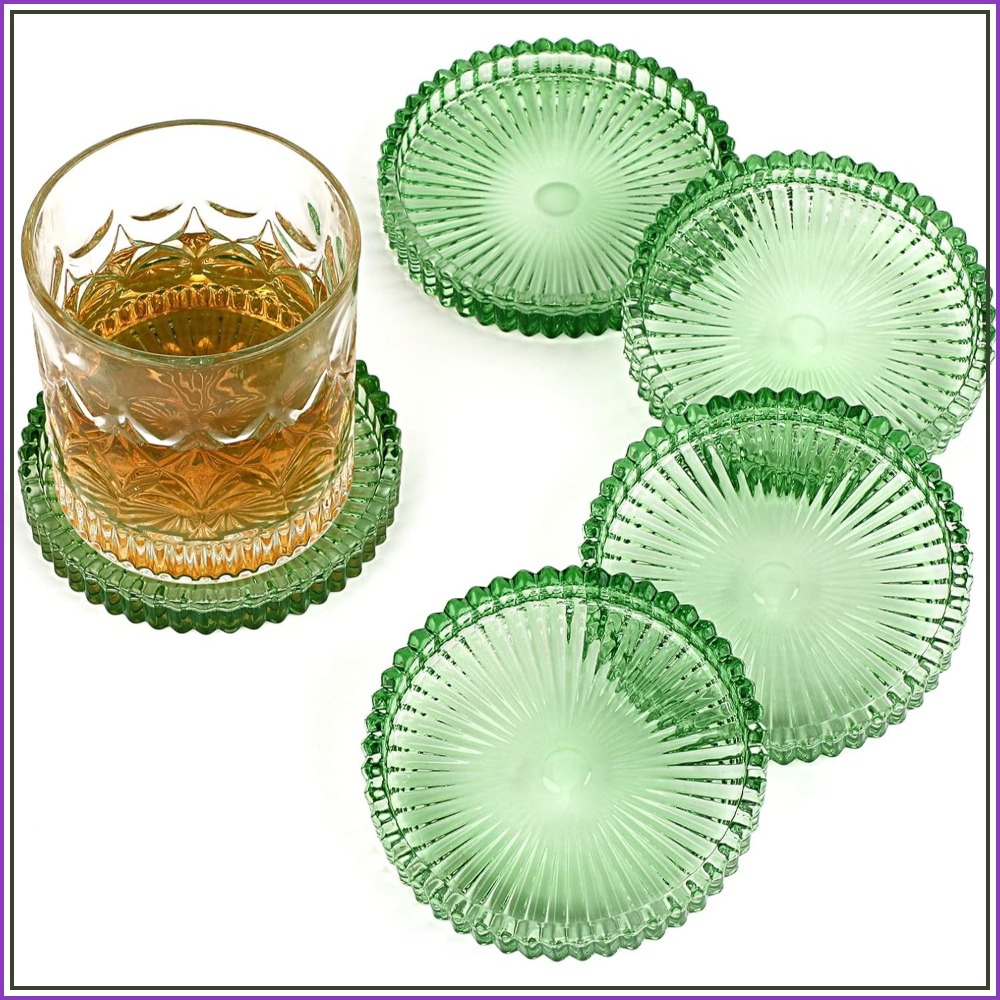Coffee Tea Images - Set Tatakan Gelas Kaca Transparan Modern