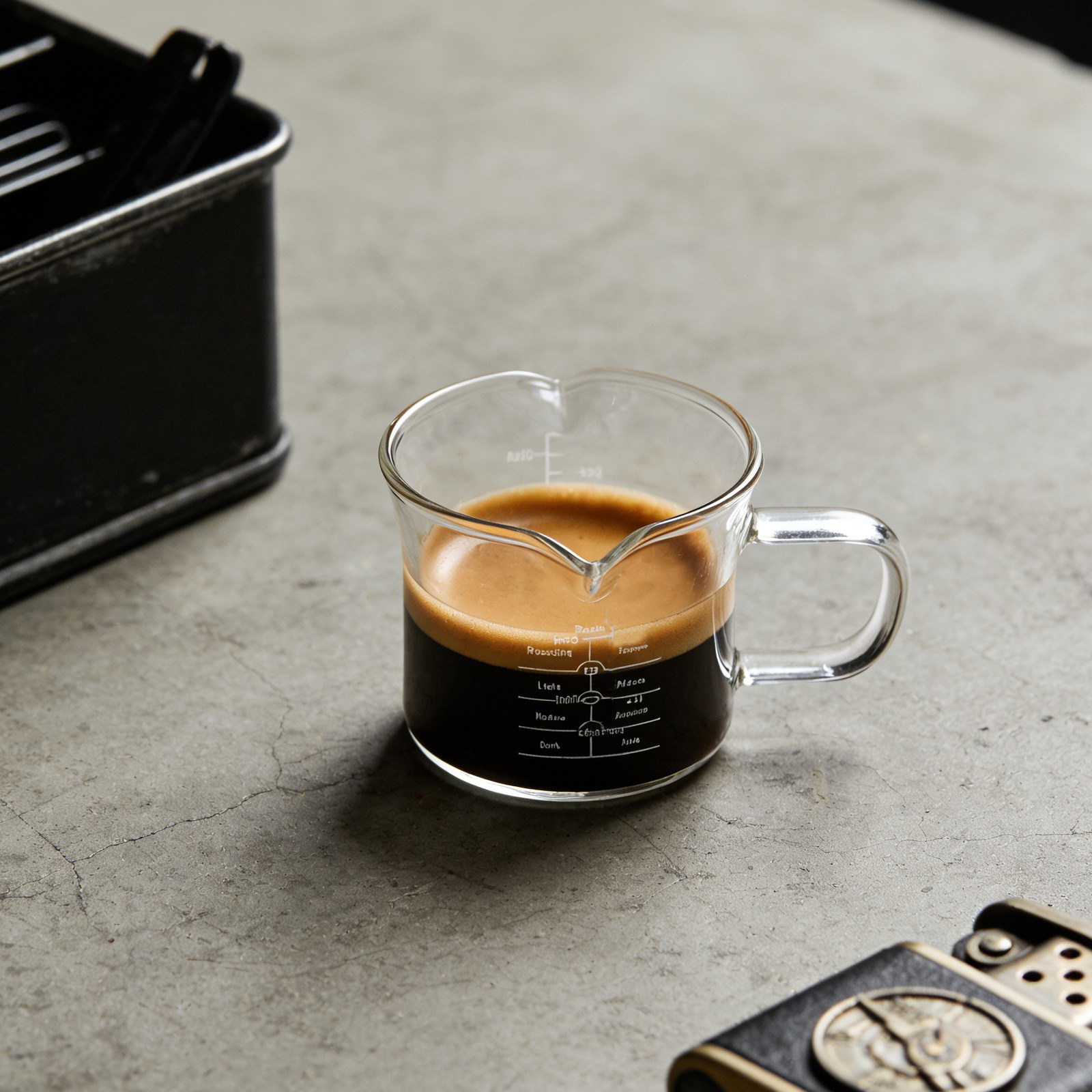Coffee Tea With Milk - Gelas Ukur dengan Dua Corong, Kapasitas