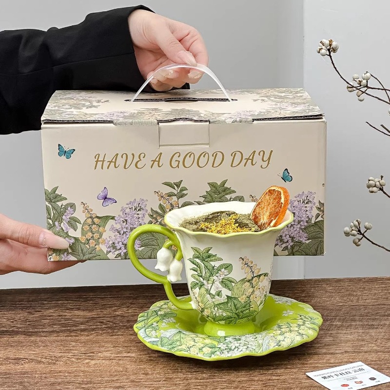Set teh sore bermotif bunga li - Xbloom Coffee Tea ulasan dan harga
