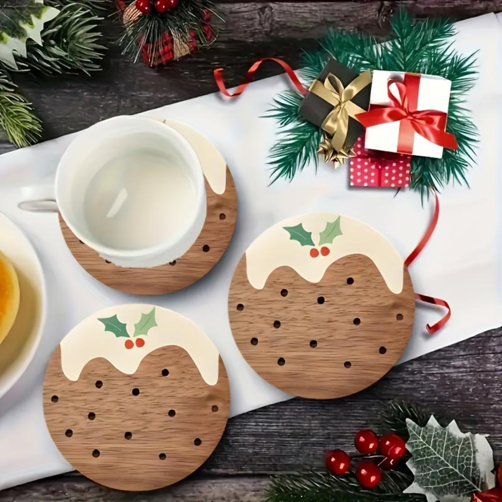 Set Alas Gelas Kayu Gaya Puddi - Coffee Tea And Sugar Set ulasan dan harga