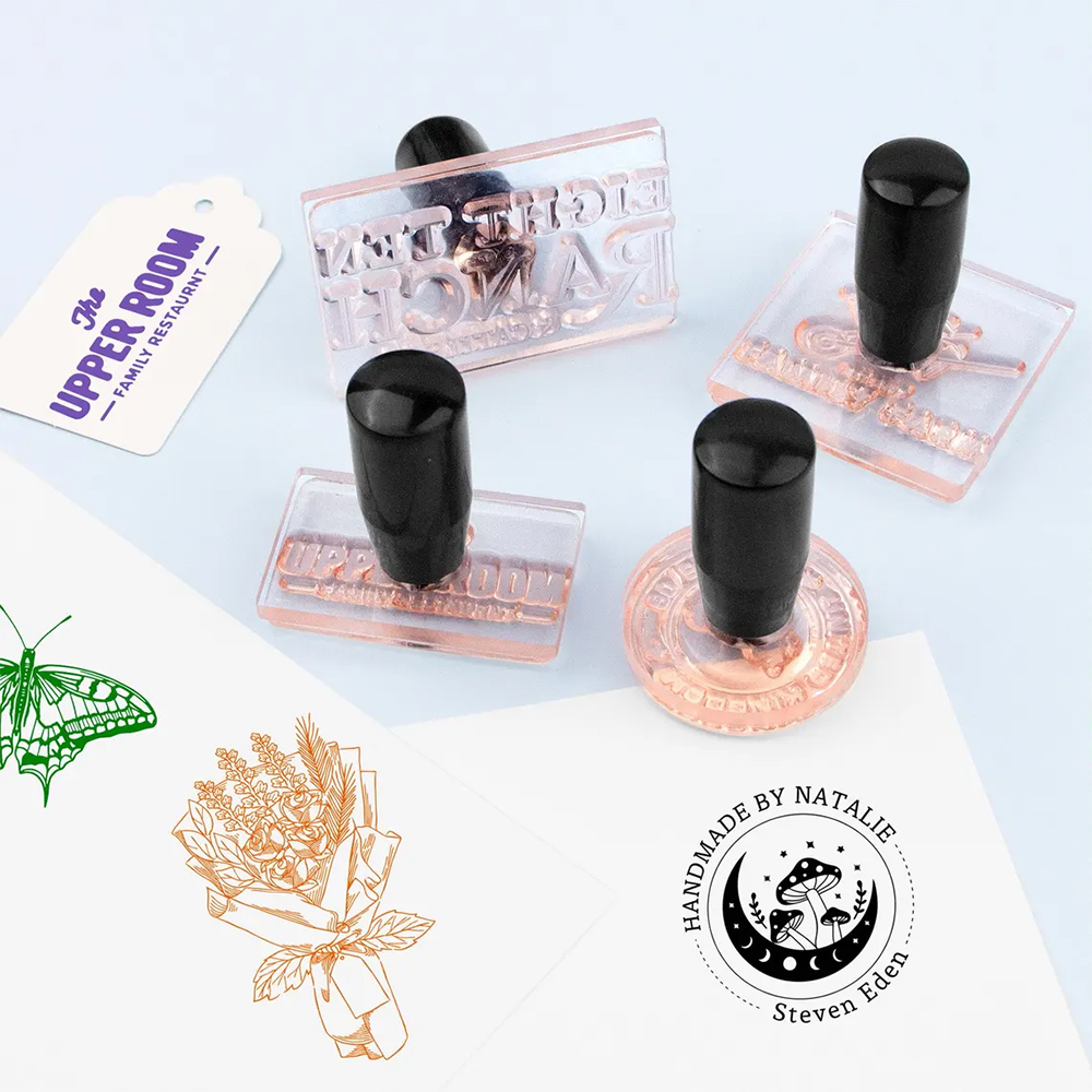 Stempel Kustom, Stempel Logo P - Coffee Tea Name ulasan dan harga