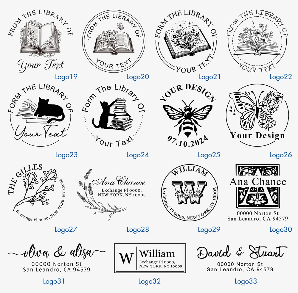 Stempel Kustom, Stempel Logo P - Coffee Tea Name ulasan dan harga