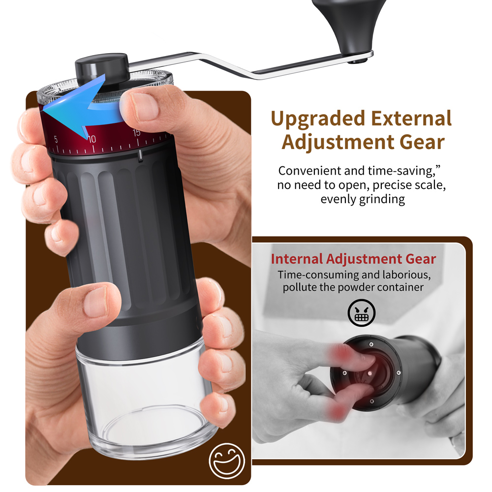 Penggiling Kopi Manual Portabe - Burr Hand Grinder ulasan dan harga